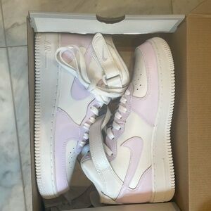 Customized Lilac Nike Air Force Ones! Unworn, size 7y that are very stylish!